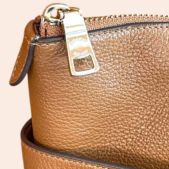 COACH F37216 Ava Tote Pebbled Leather Saddle Brown Gold - Picture 7 of 8